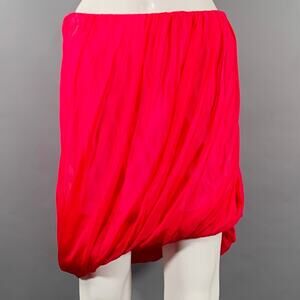 HELMUT LANG Size M Pink Silk Bubble Hem Skirt